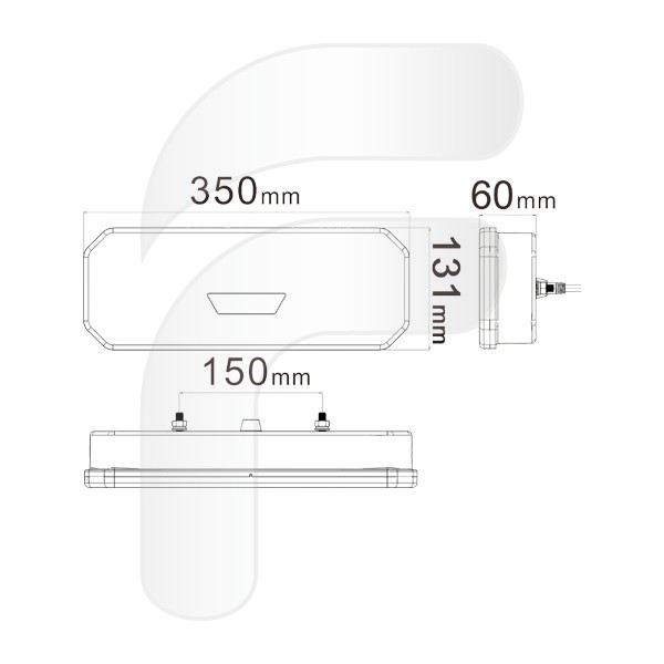 PILOTO TRASERO LED 10/30V DINÁMICO IZQUIERDO 350MM